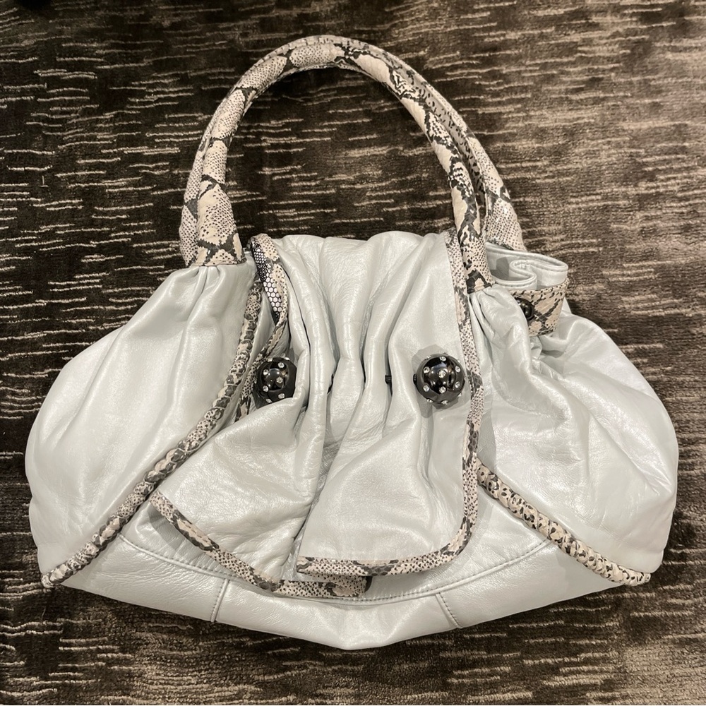 Betsy Johnson vintage Hobo Shoulder Bag w Snake,metal, Stone Accents NWT